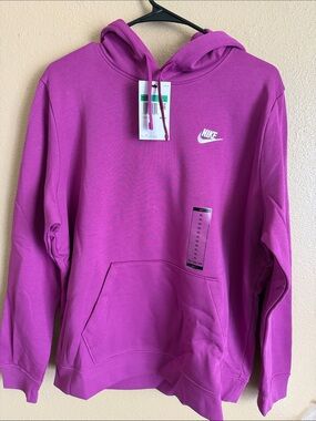 Nike Sportswear Club Fleece Women's Pullover Hoodie (Hot Fuchsia/White Size XL